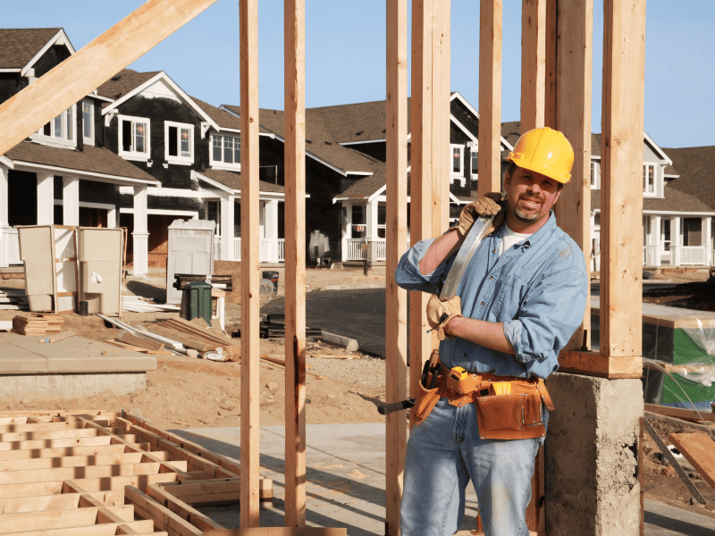 construction worker building home