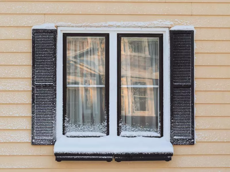 windows with snow